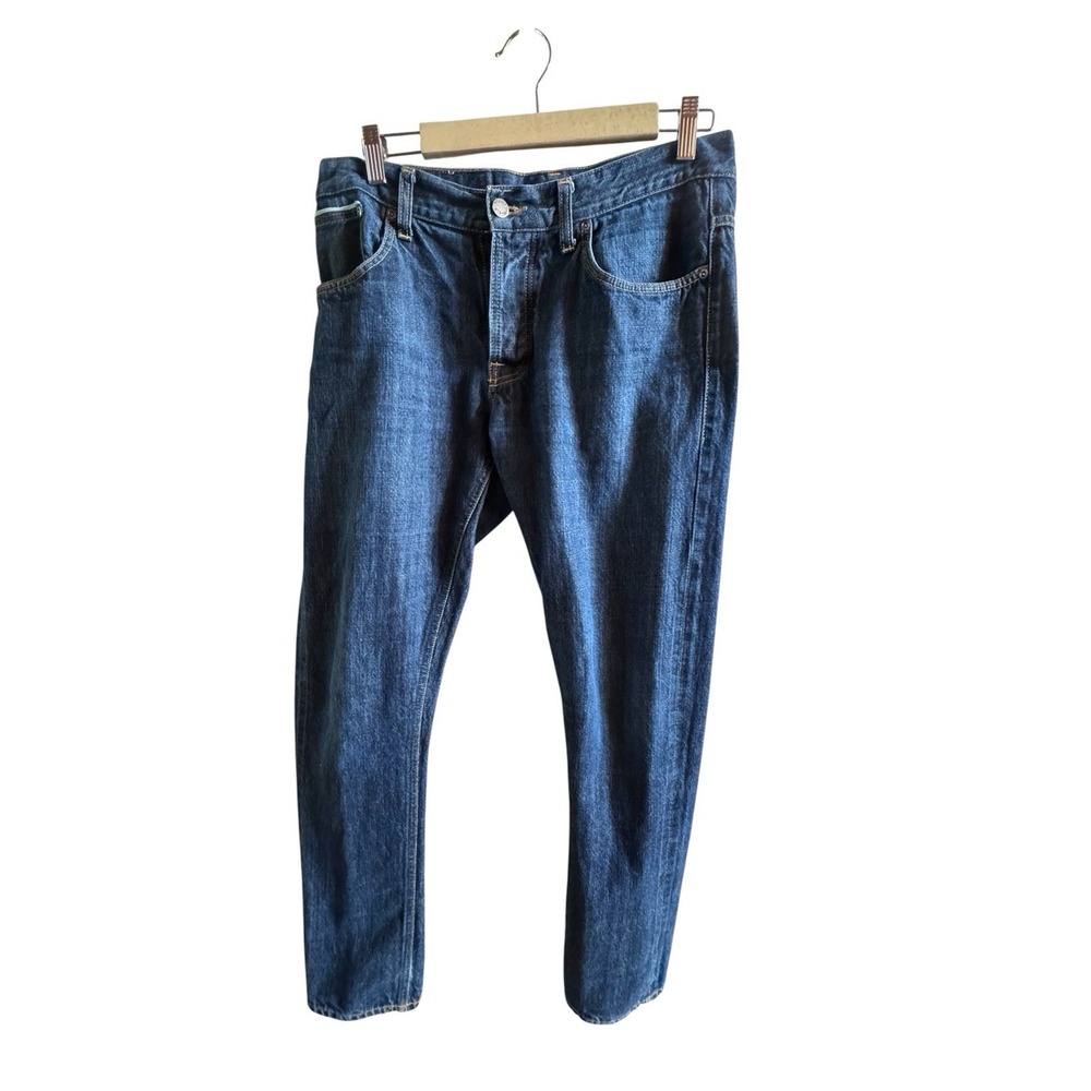 Nudie Jeans Dark Wash Slim Jim Woman's Size 33x34 Italian Made Jeans Modern Chic